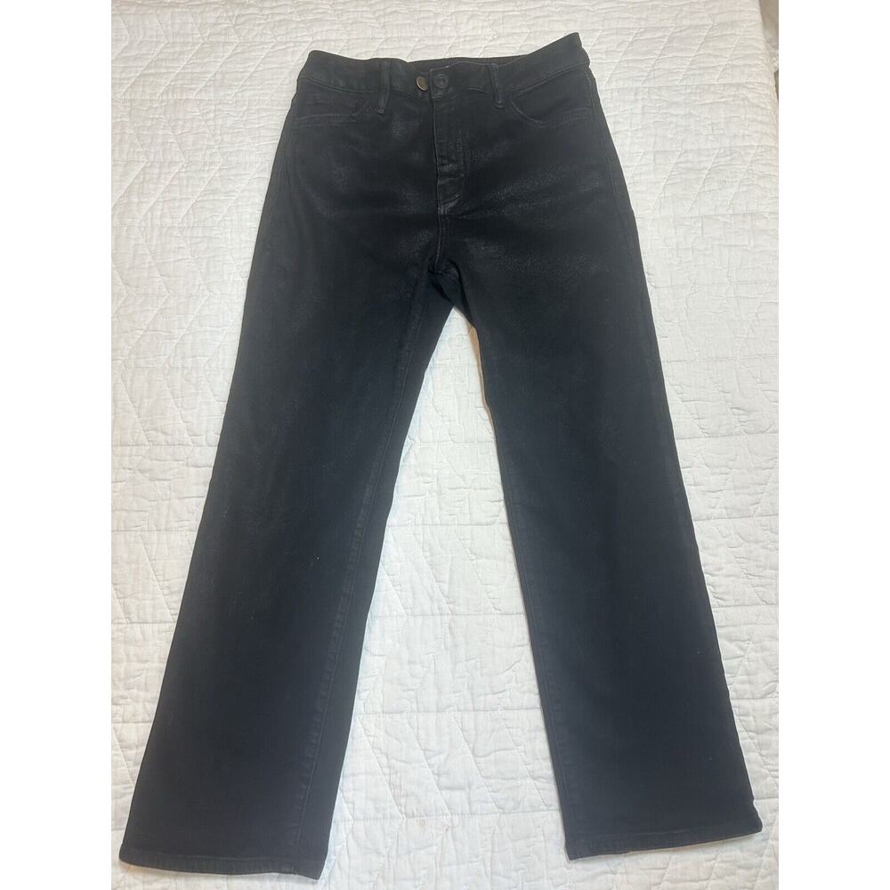 HUDSON Noa Black Sheen Midrise Straight Crop Size 28 Retail Price: $215.00